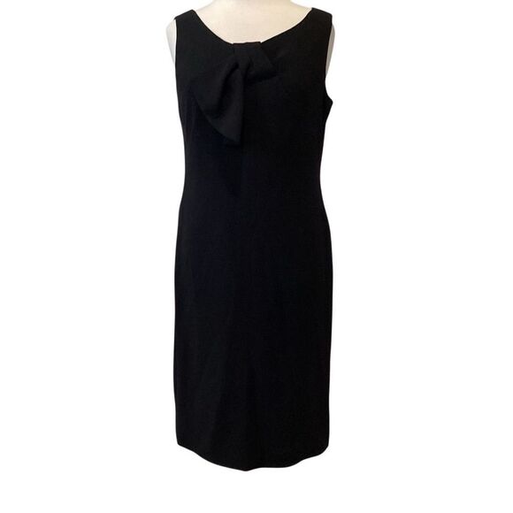 NWT Talbots Black Sheath Dress Tie Front Detail Size 10 - Picture 6 of 10